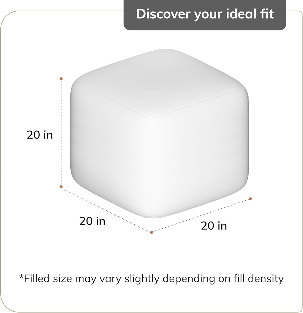 Anji Mountain 100% Handmade & Handcrafted Comfortable Home Décor Pouf Ottoman Footrest for Living Room, Bedroom, Nursery, Kidsroom, Patio Furniture - (20" x 20" x 20" - Natural)