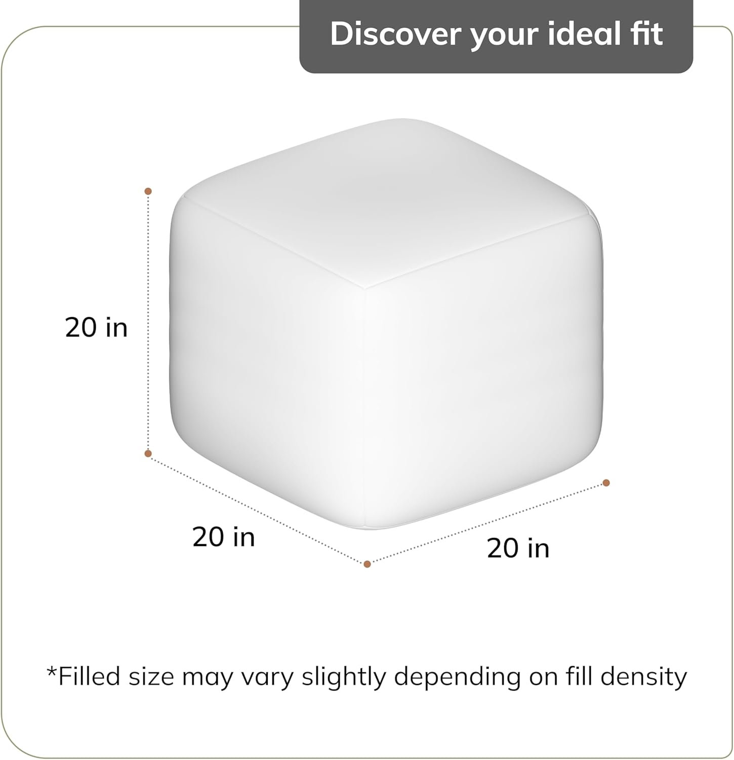 Anji Mountain 100% Handmade & Handcrafted Comfortable Home Décor Pouf Ottoman Footrest for Living Room, Bedroom, Nursery, Kidsroom, Patio Furniture - (20" x 20" x 20" - Natural)