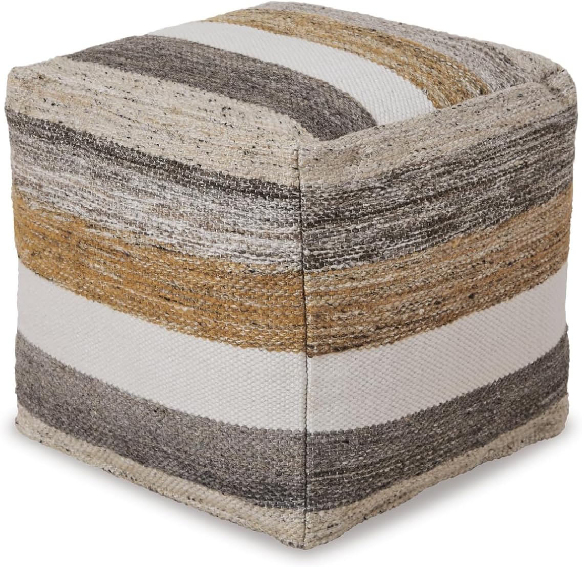 Signature Design by Ashley Absalom Hemp Pouf, 16 x 16 Inches, Multicolored