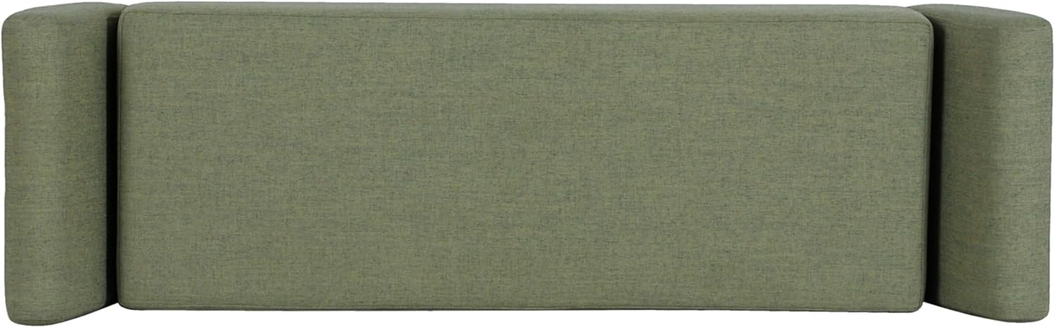 HomePop Modern Storage Bench with Wood Legs Home Décor|Bench with Storage for Living Room & Bedroom - Olive Green Woven