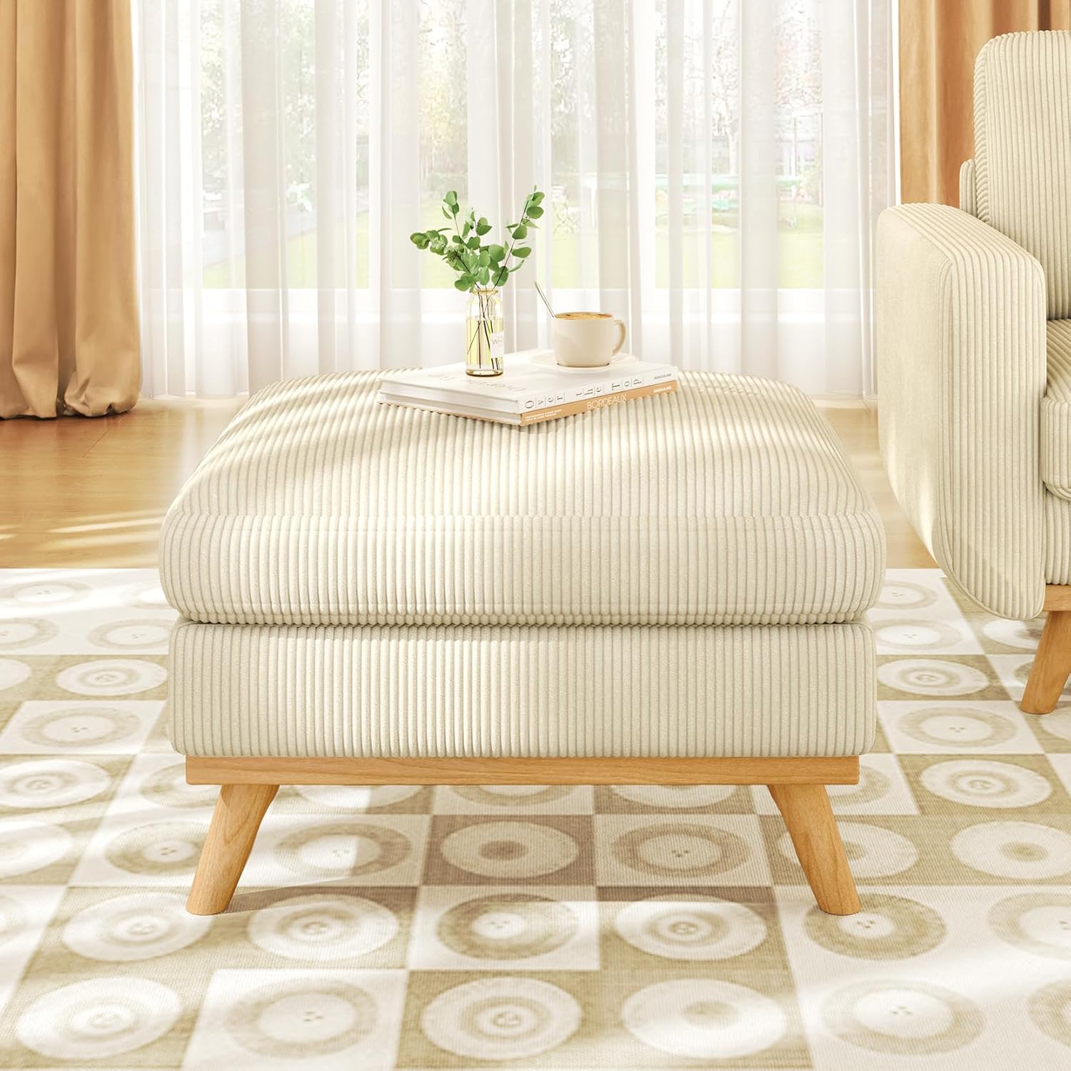 Vesgantti 68" Loveseat Sofa - Green, Comfy Corduroy with Spring Cushion, Solid Wood Frame, Modern Deep Seat, Bedroom & Living Room, Office Couch