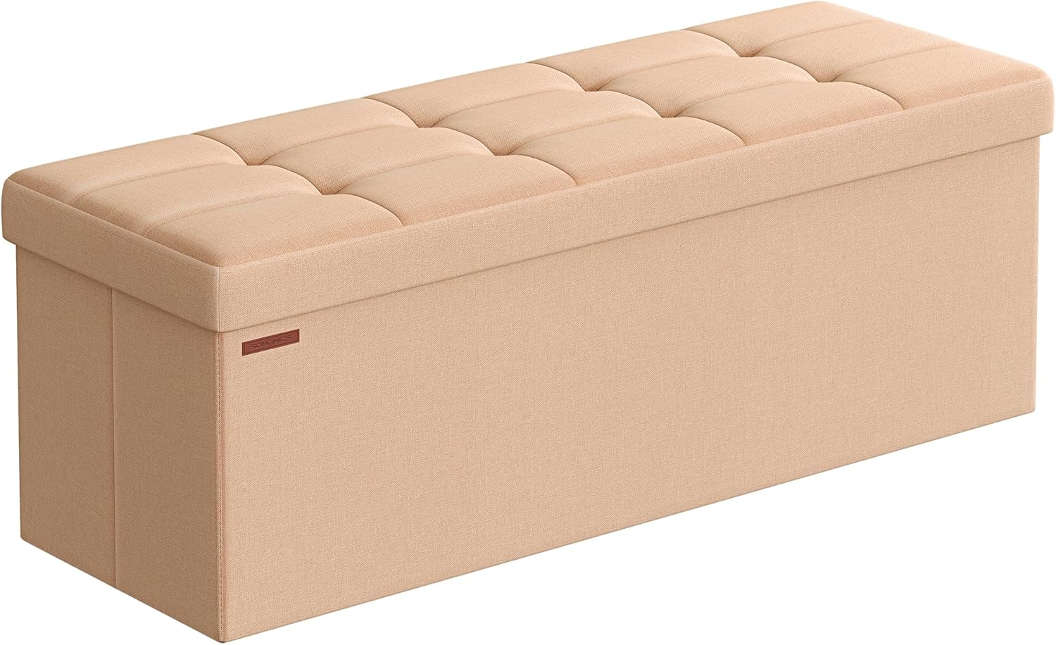 SONGMICS MAZIE Collection - 43 Inches Folding Storage Ottoman Bench, Ottoman Foot Rest, End of Bed Bench, Storage Chest, Load 660 lb, for Living Room, Bedroom, Entryway, Dark Gray ULSF77K