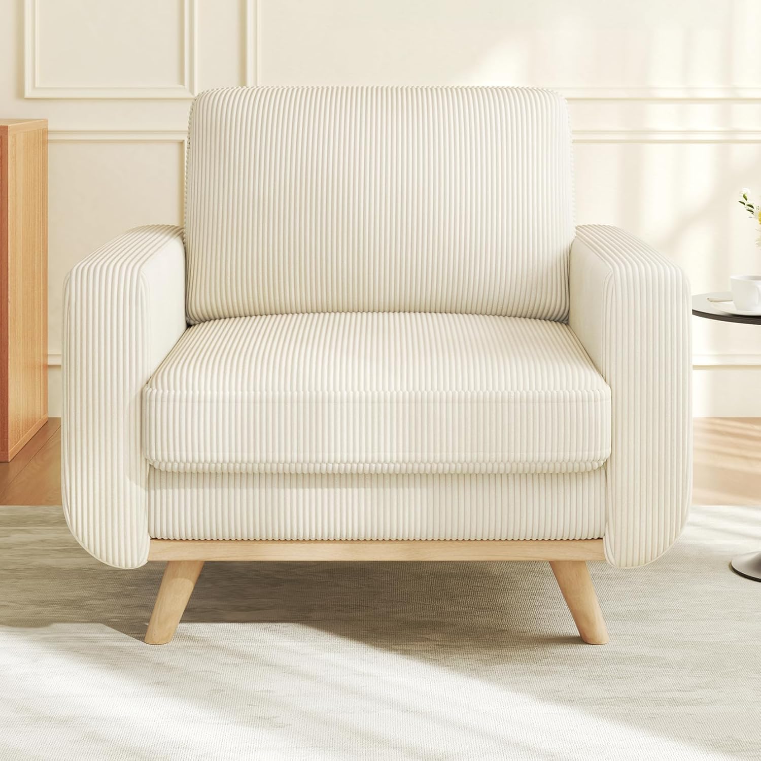 Vesgantti 68" Loveseat Sofa - Green, Comfy Corduroy with Spring Cushion, Solid Wood Frame, Modern Deep Seat, Bedroom & Living Room, Office Couch