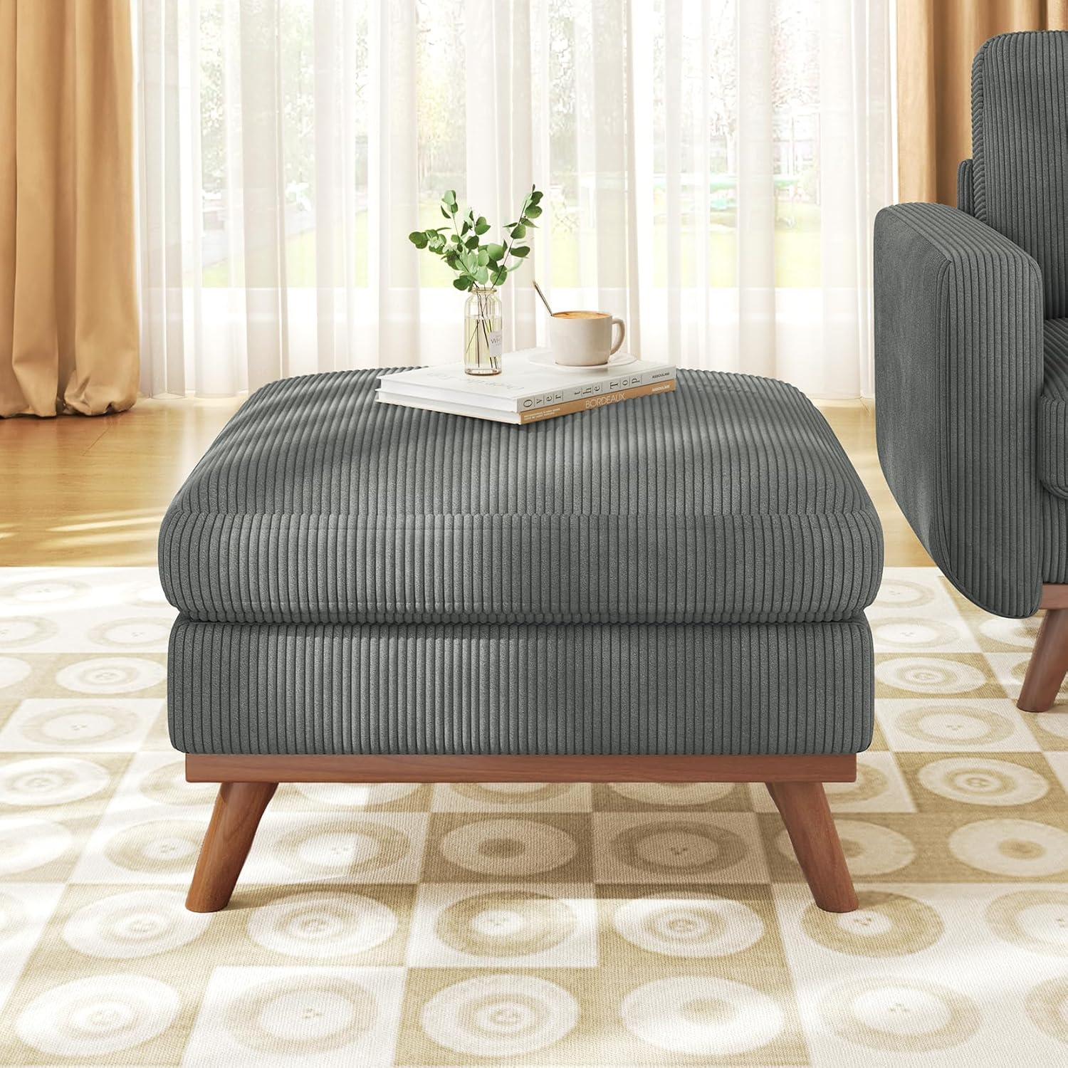 Vesgantti 68" Loveseat Sofa - Green, Comfy Corduroy with Spring Cushion, Solid Wood Frame, Modern Deep Seat, Bedroom & Living Room, Office Couch