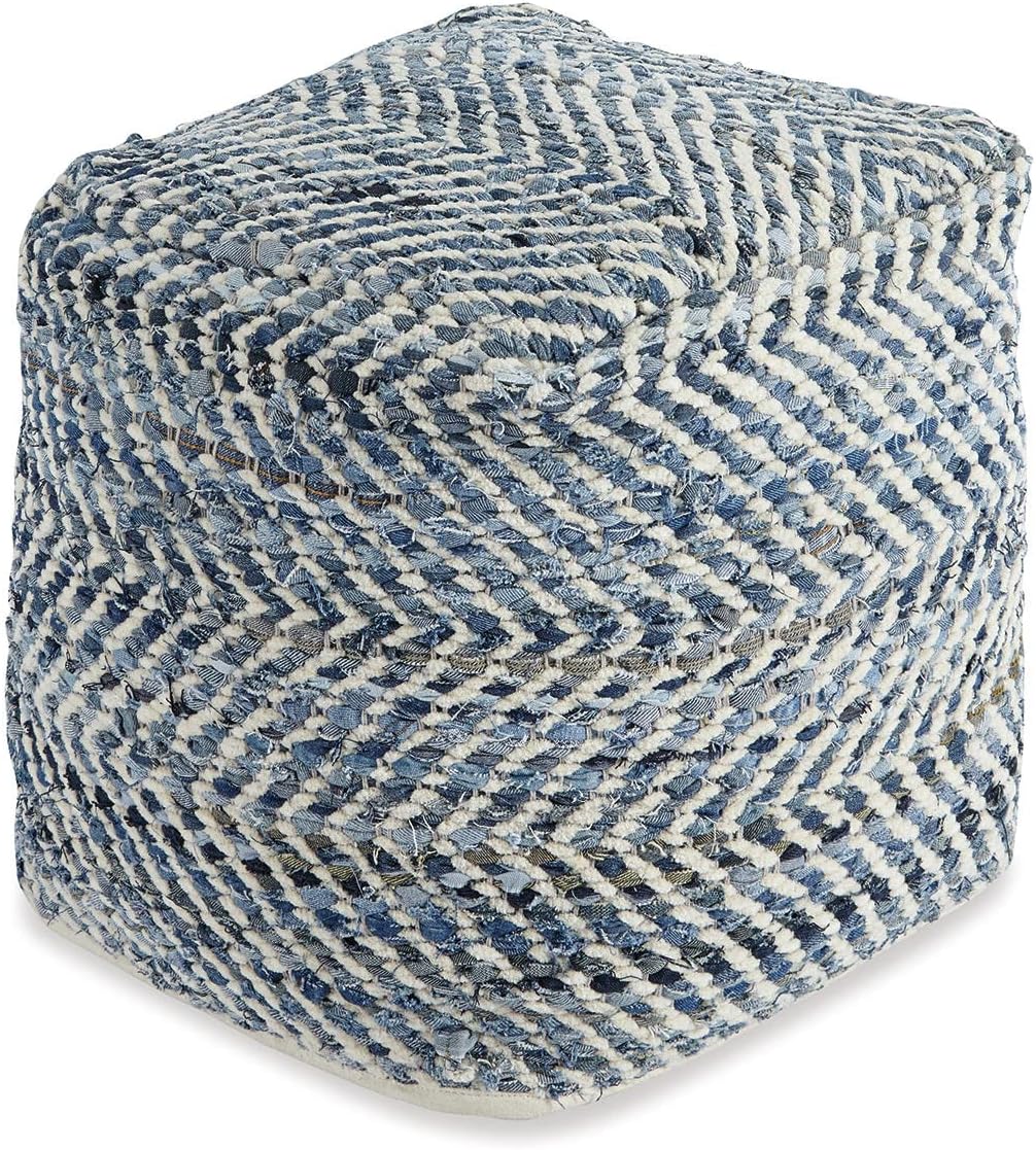 Signature Design by Ashley Absalom Hemp Pouf, 16 x 16 Inches, Multicolored