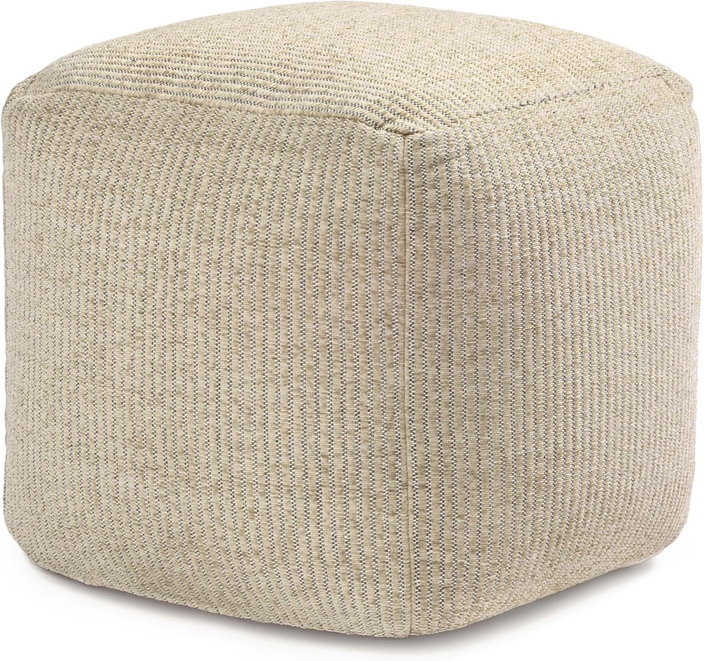 Anji Mountain 100% Handmade & Handcrafted Comfortable Home Décor Pouf Ottoman Footrest for Living Room, Bedroom, Nursery, Kidsroom, Patio Furniture - (20" x 20" x 20" - Natural)